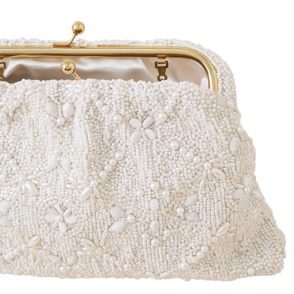 Accessorize London Women's White Bridal Sequin Clutch