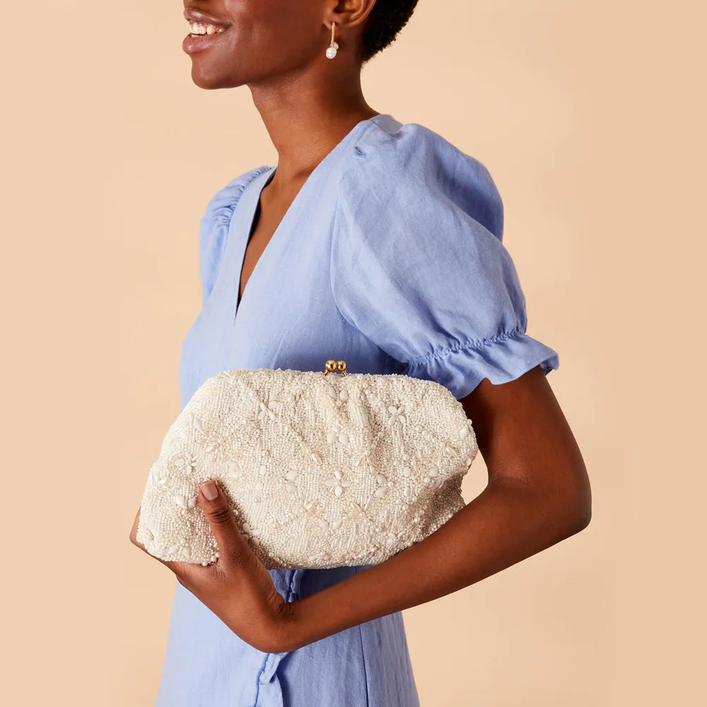 Accessorize London Women's White Bridal Sequin Clutch