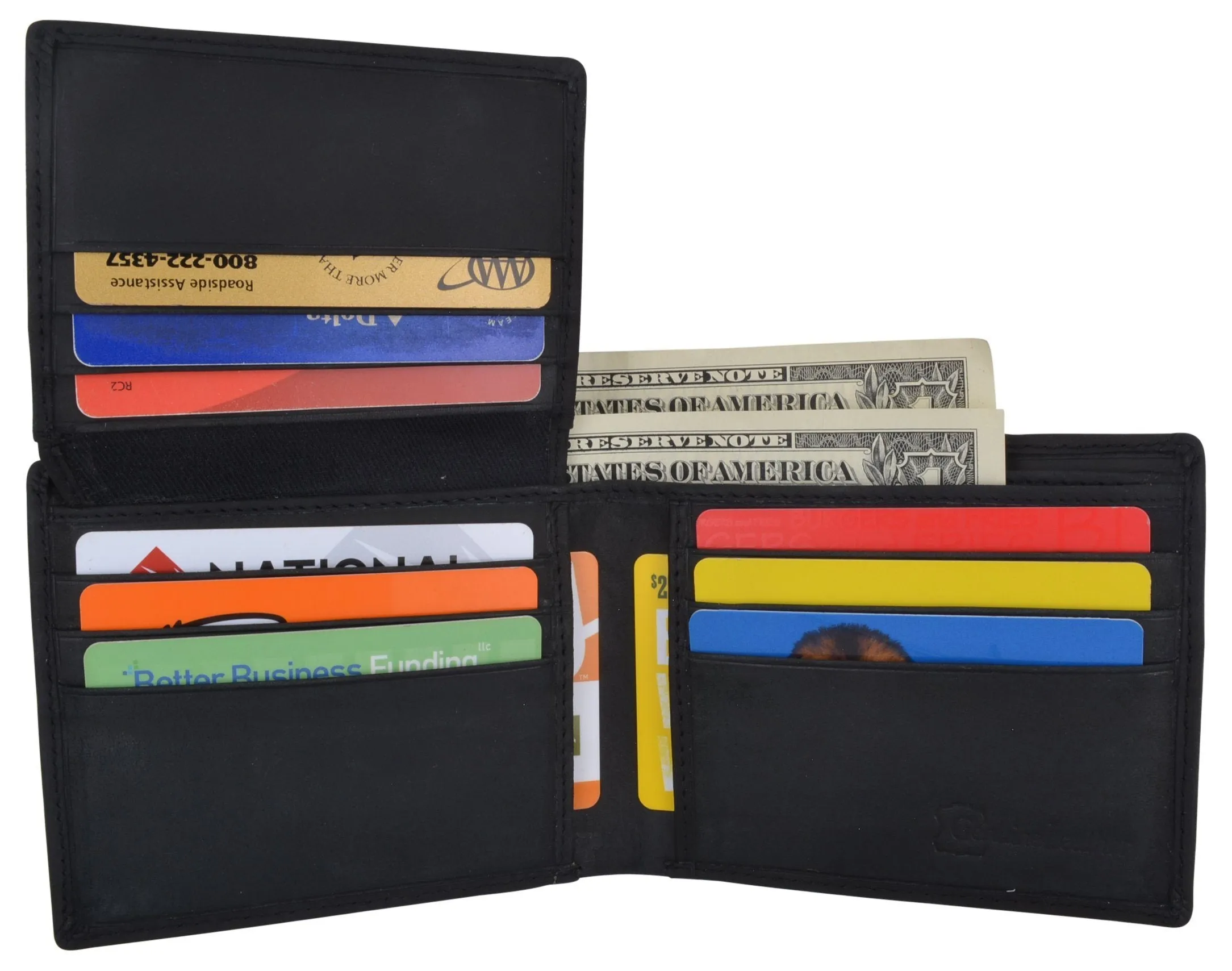 AFONiE RFID Rustic Men Wallet-Chicago Design Craft Stamp
