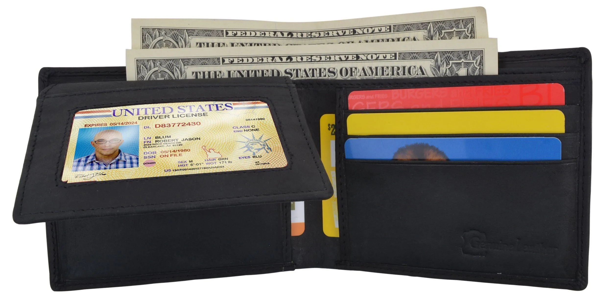 AFONiE RFID Rustic Men Wallet-Chicago Design Craft Stamp