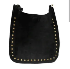 Ahdorned Faux Suede Mini Messenger with Silver or Gold Studs- Strap not included