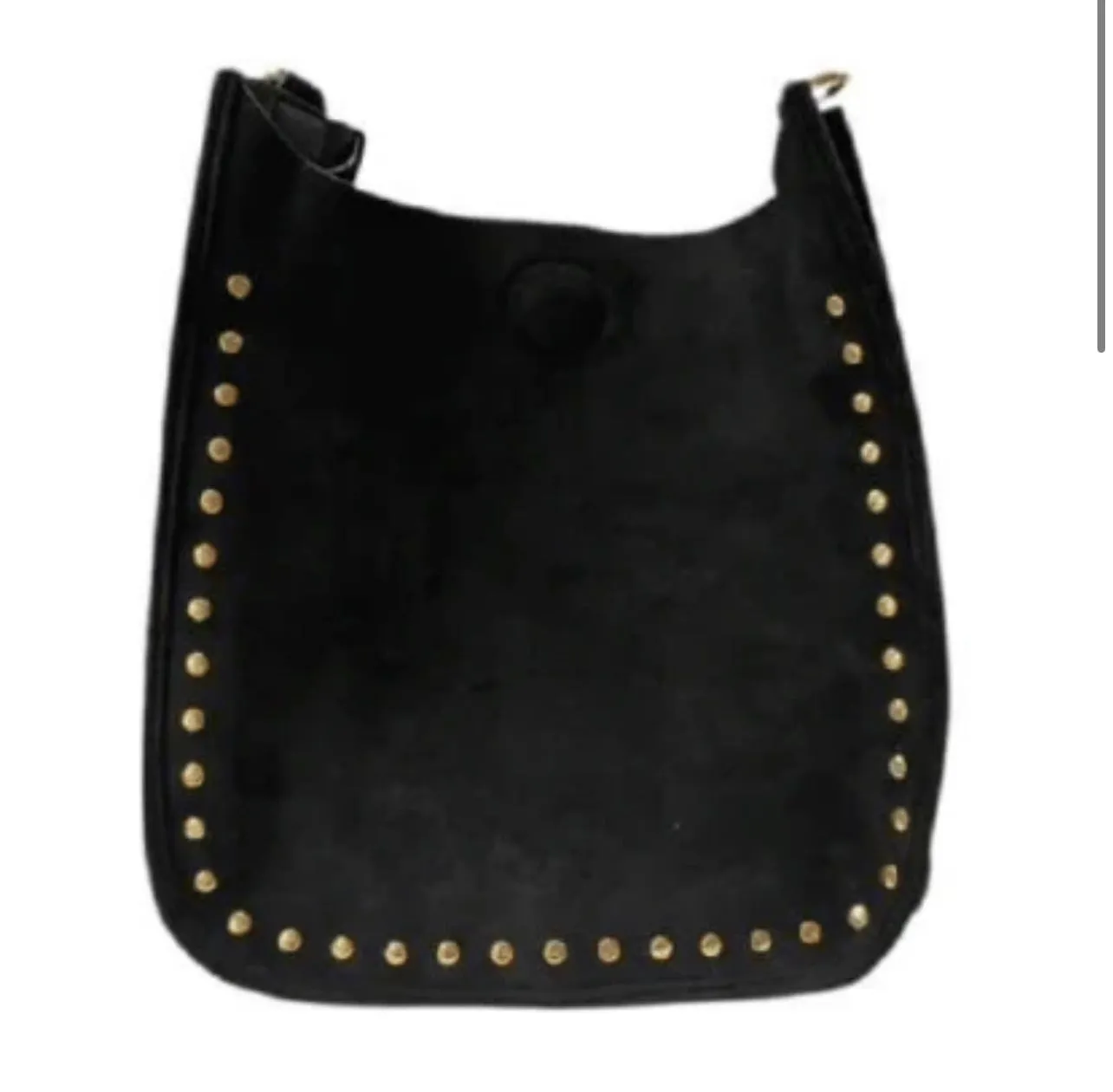 Ahdorned Faux Suede Mini Messenger with Silver or Gold Studs- Strap not included