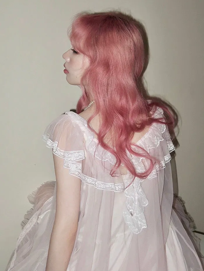 [August Unicorn] Rose romance transparent outer dress