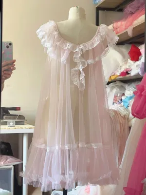 [August Unicorn] Rose romance transparent outer dress
