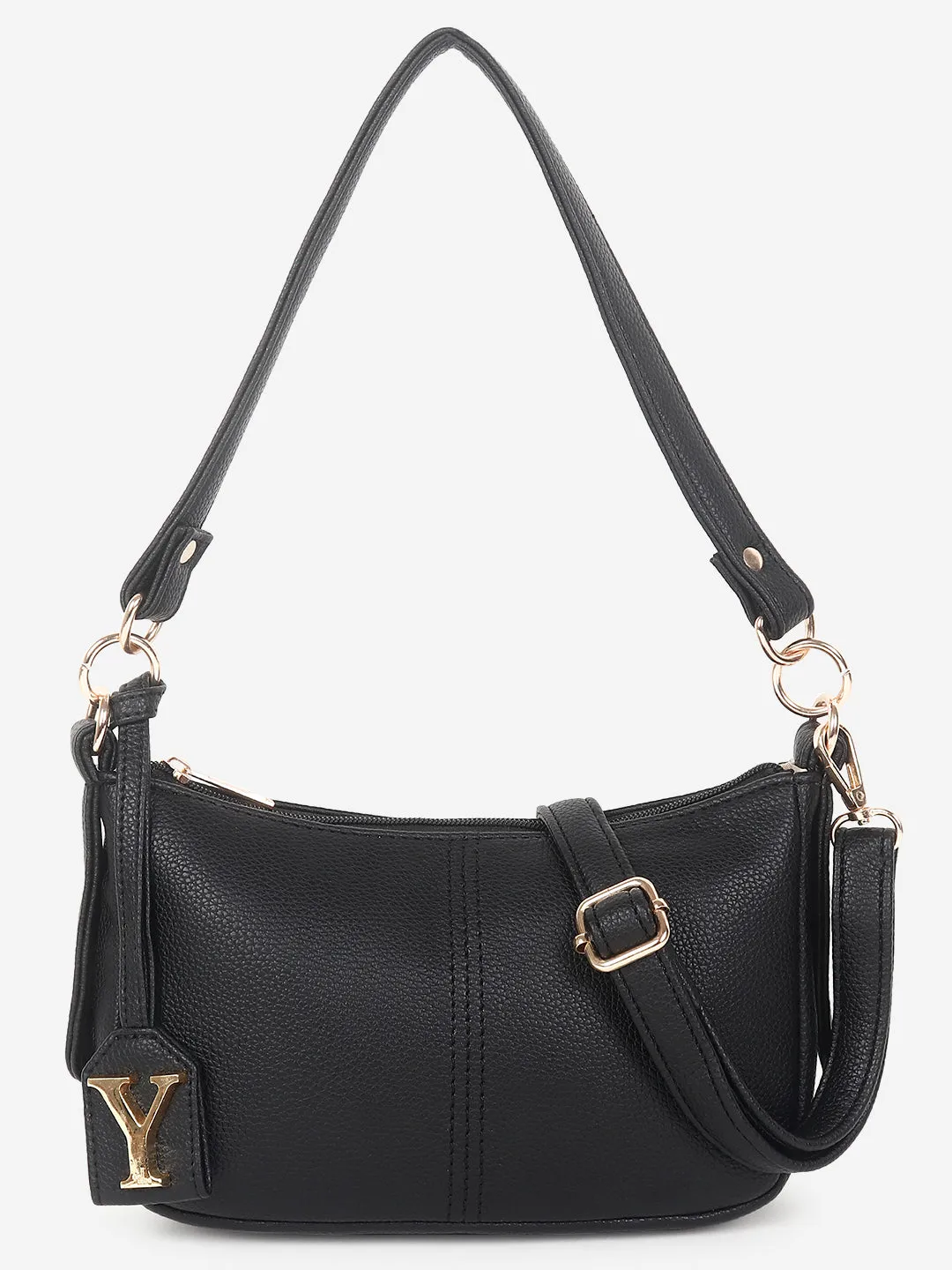 Baguette bag with long sling (Black)