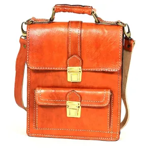 Biyadina Premium Vintage Messenger Leather Bag Handmade Satchel Red for Ladies and gentleman Shoulder-bags