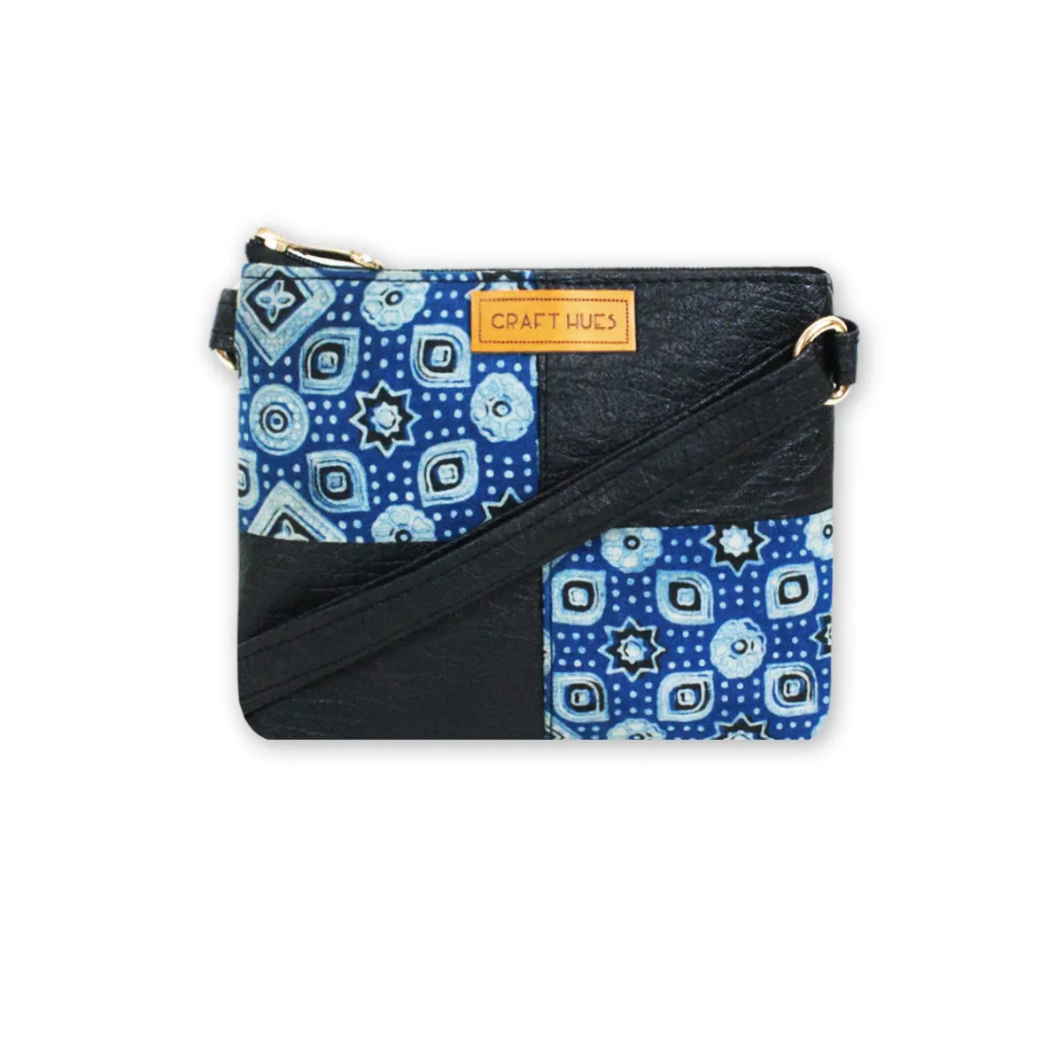 Blue Ajrakh Mobile Sling Bag