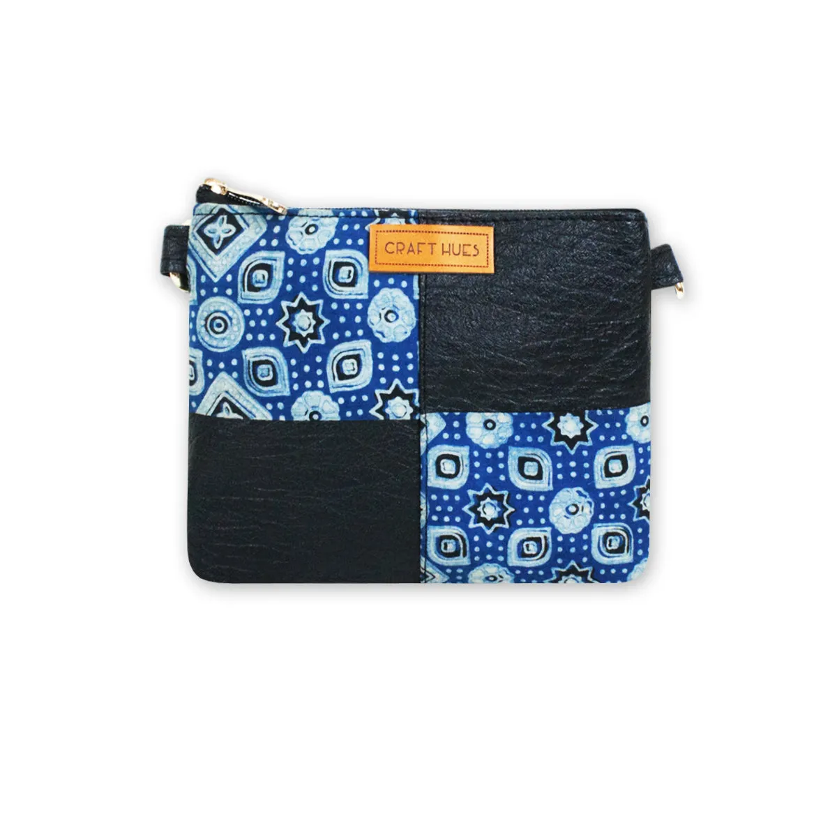 Blue Ajrakh Mobile Sling Bag
