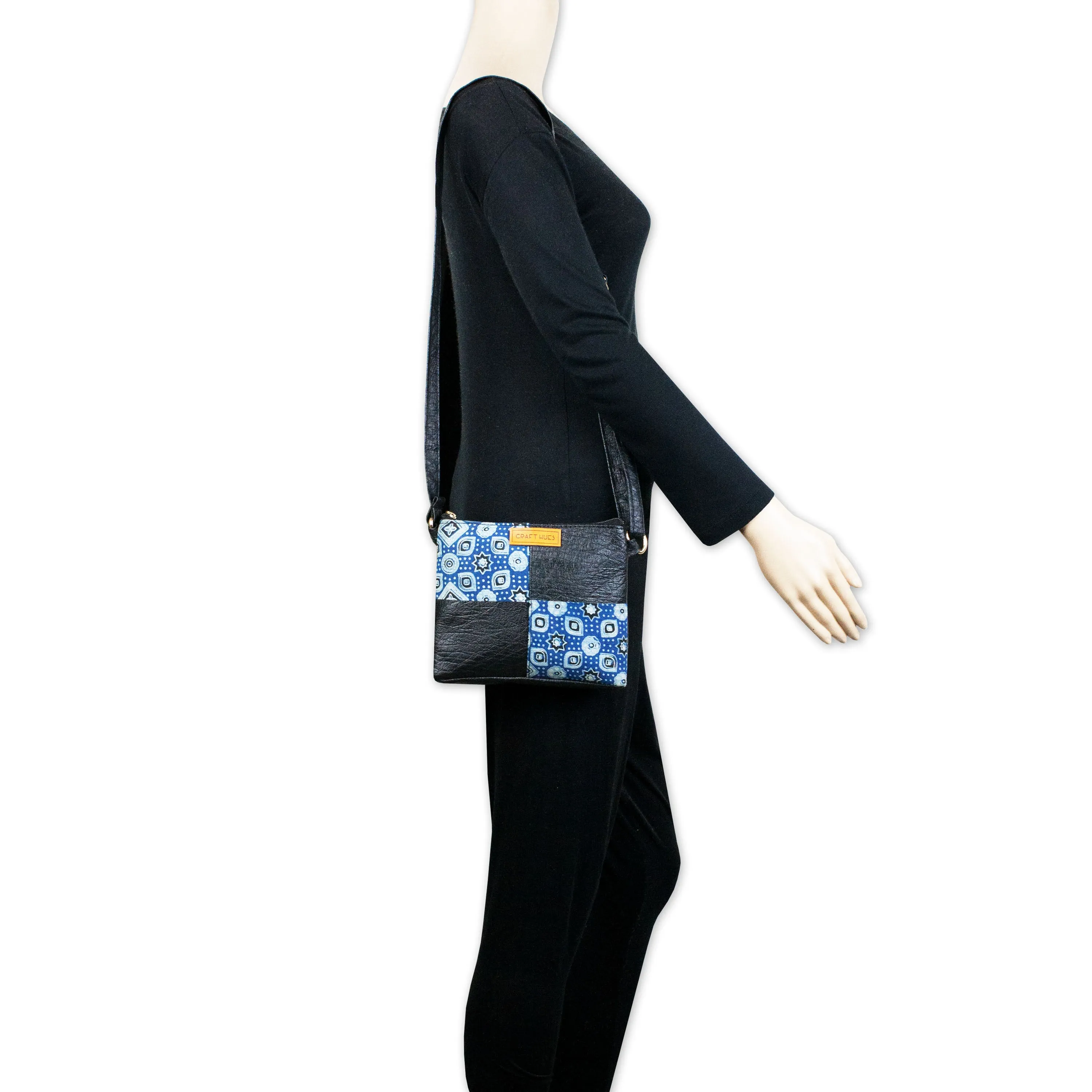Blue Ajrakh Mobile Sling Bag