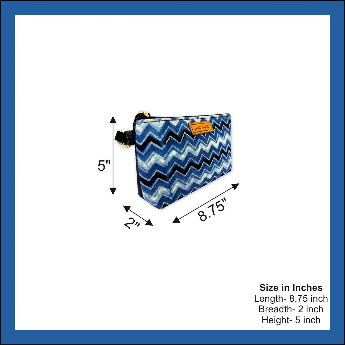 Blue Zig-zag Mobile Sling Bag