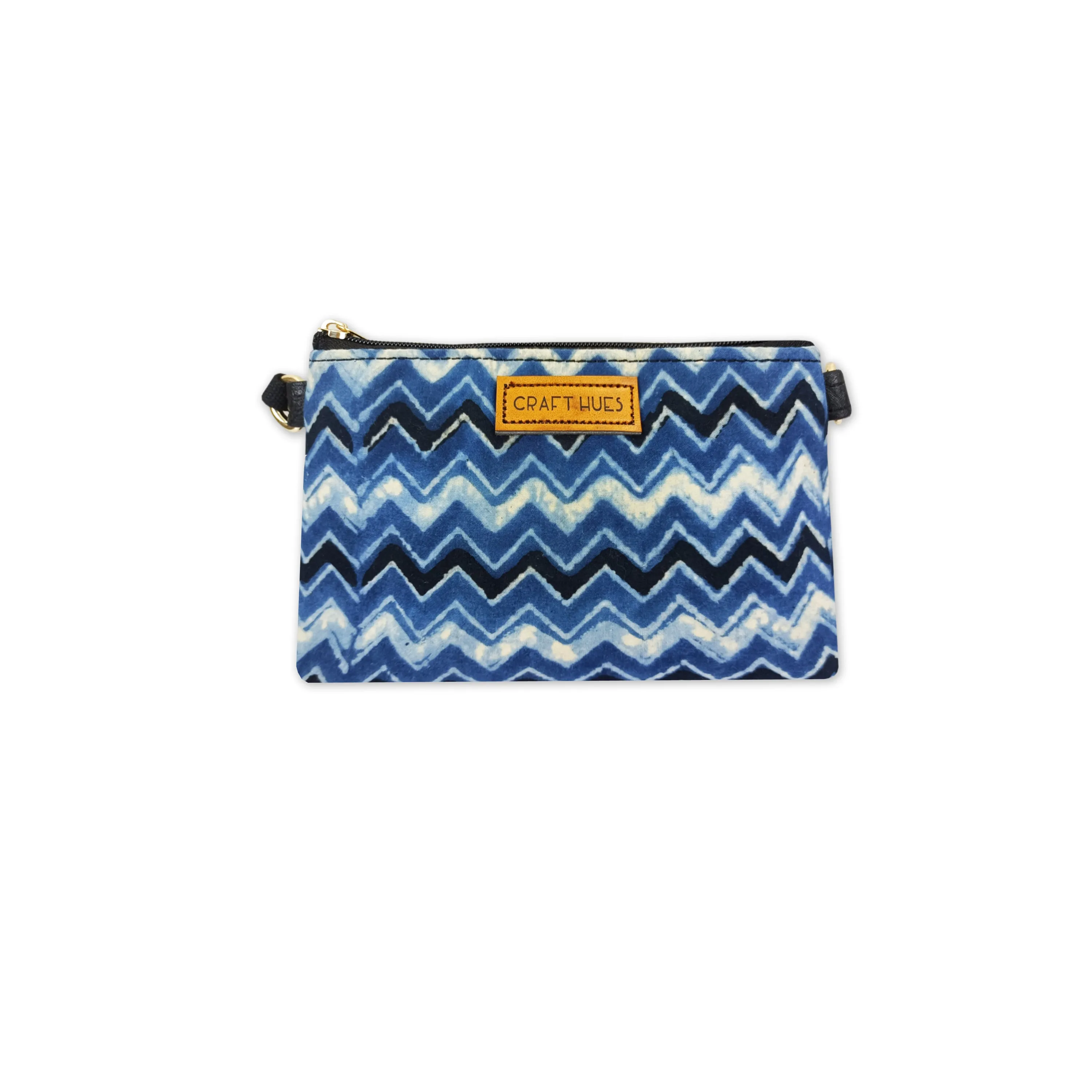 Blue Zig-zag Mobile Sling Bag