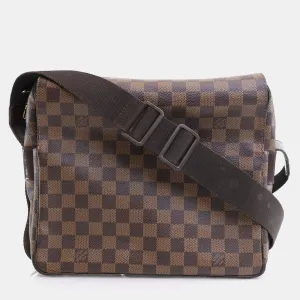 Brown Damier Ebene Canvas Naviglio Messenger Bag