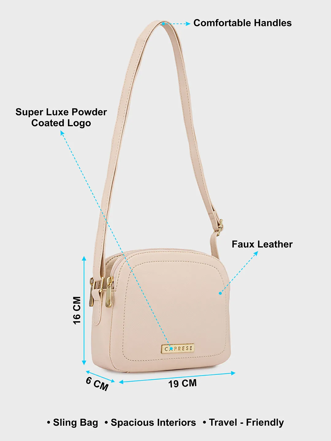 Caprese Safia Sling Small Beige