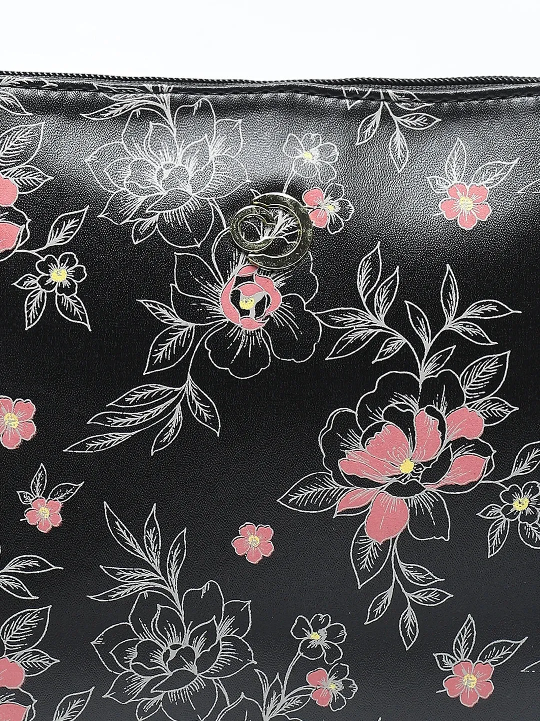 Caprese Snow Sling Medium Printed Women'S Handbag Black