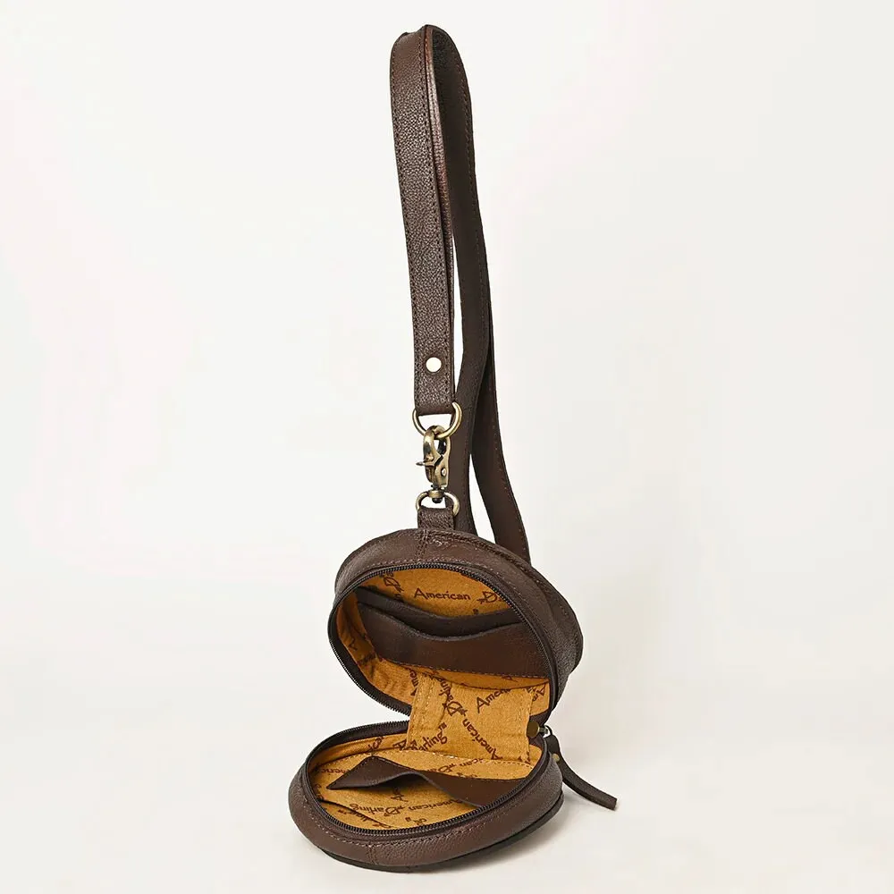 Chaney Ranch Round Leather Sling Wallet
