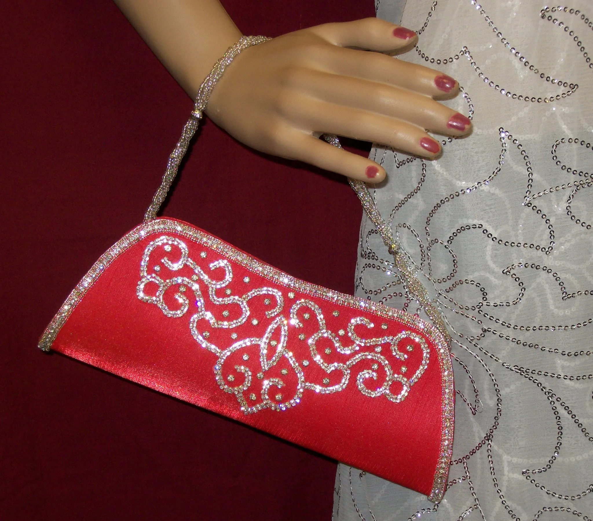 Clutch Red 4623 Indian Designer Shieno Sarees