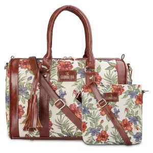 Combo: Linda Sling Bag & Lorna Handbag - Floral Design | Adjustable Strap | 11L | Multicolour