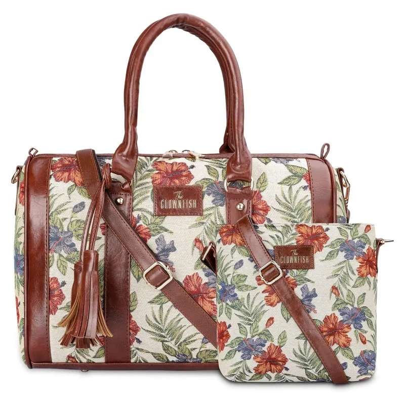 Combo: Linda Sling Bag & Lorna Handbag - Floral Design | Adjustable Strap | 11L | Multicolour