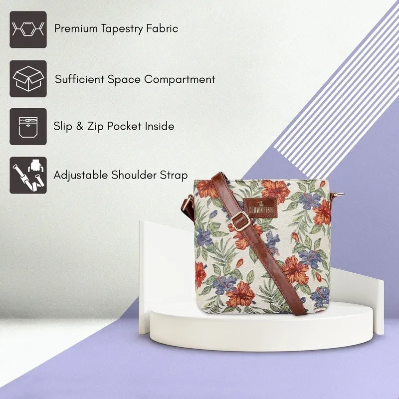 Combo: Linda Sling Bag & Lorna Handbag - Floral Design | Adjustable Strap | 11L | Multicolour