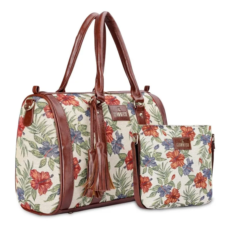Combo: Linda Sling Bag & Lorna Handbag - Floral Design | Adjustable Strap | 11L | Multicolour