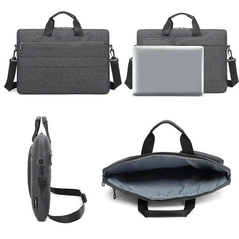 CoolBELL: Lightweight Waterproof Laptop Messenger Bag | Adjustable Strap | 15.6 inch | Black