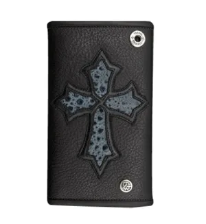 DOUBLE CROSS by Travis Walker  - "CROSS WALLET" with BLUE FROG Inlay