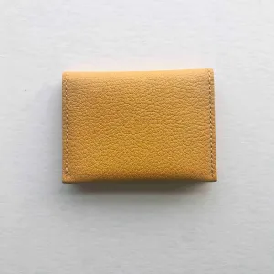 Fold Leather Bifold Card Wallet in Colours (Mustard Yellow, Taupe Grey or Turquoise)