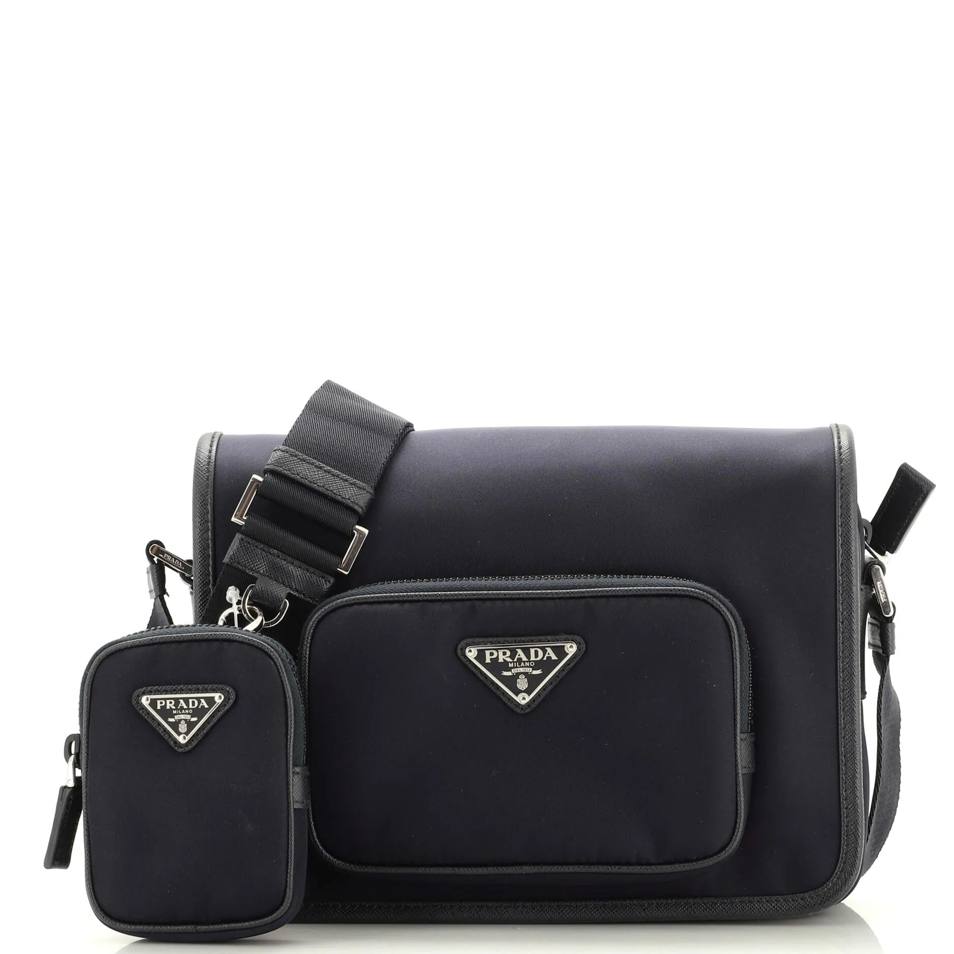 Front Pocket Flap Messenger Bag Re-Nylon Small