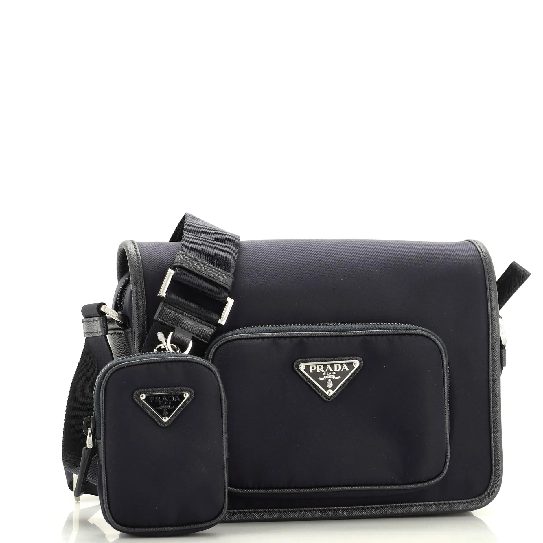 Front Pocket Flap Messenger Bag Re-Nylon Small