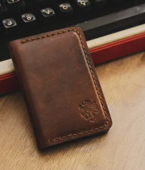 Front Pocket Wallet, Leather Handmade Brown Personalized