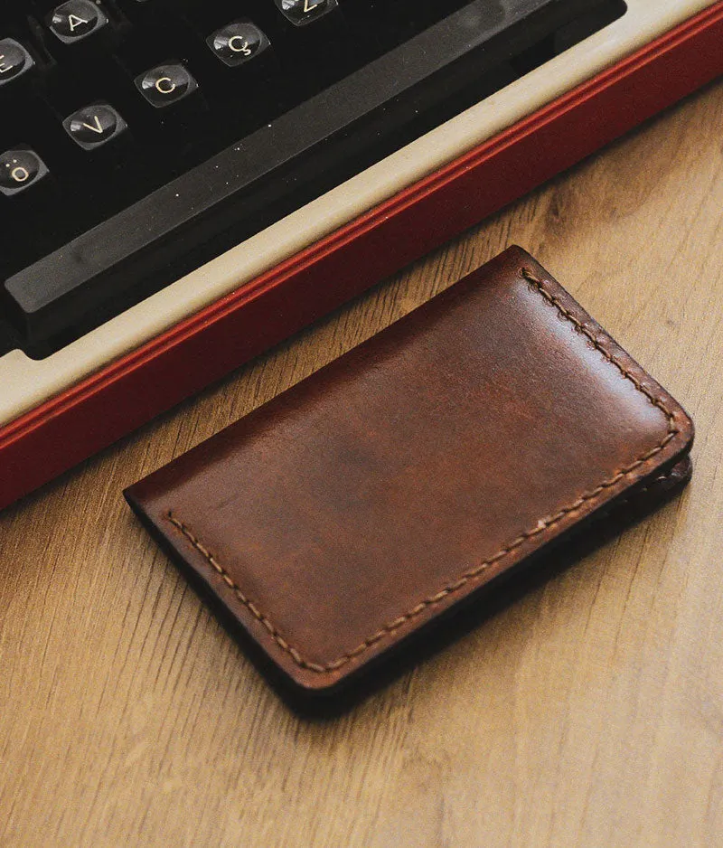 Front Pocket Wallet, Leather Handmade Brown Personalized