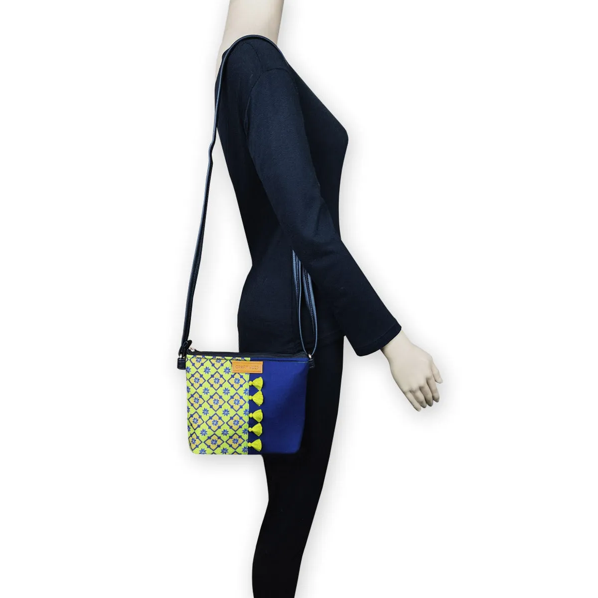 Green Kites Half Print Sling/Pouch Bag Combo
