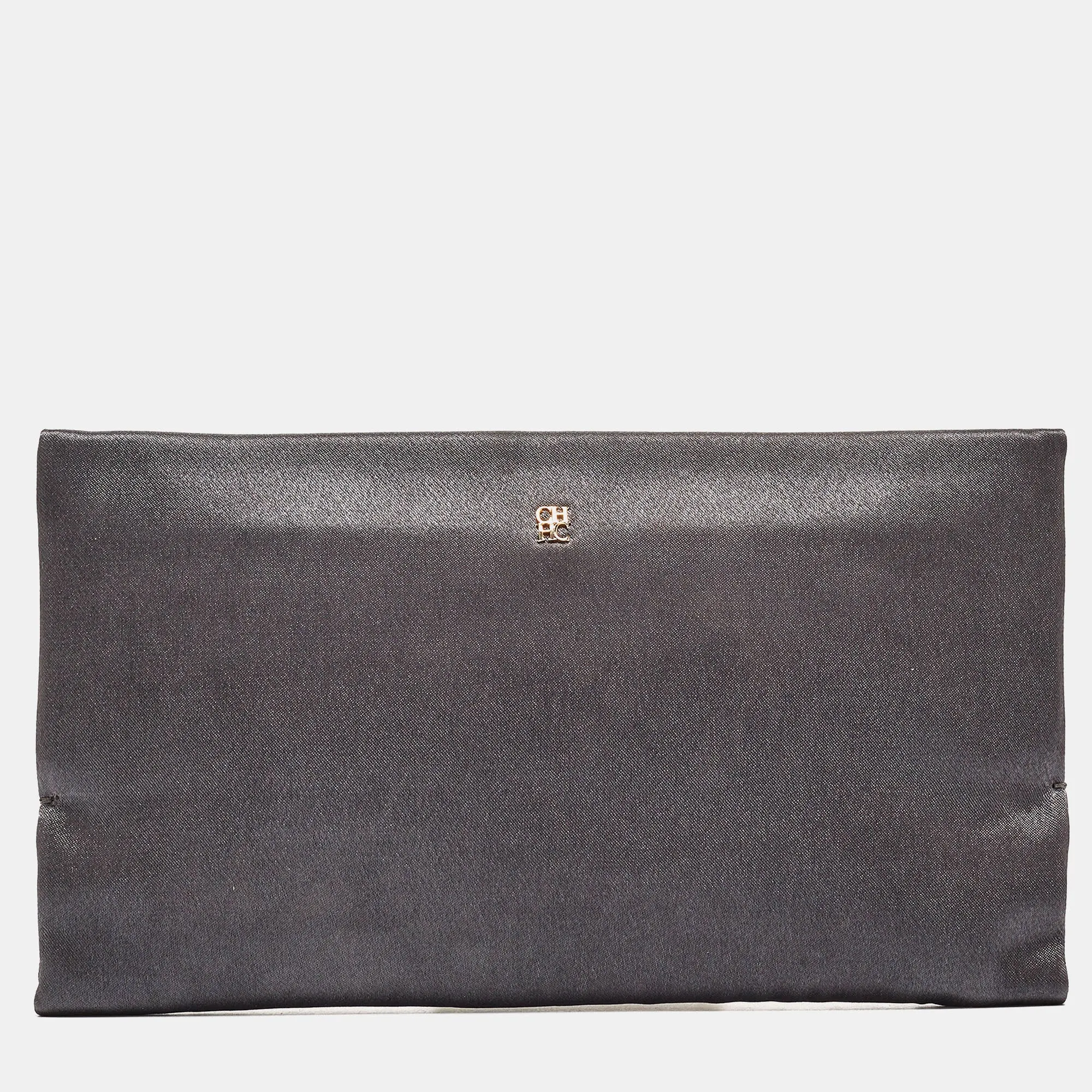 Grey Satin Frame Clutch