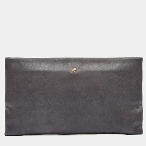 Grey Satin Frame Clutch