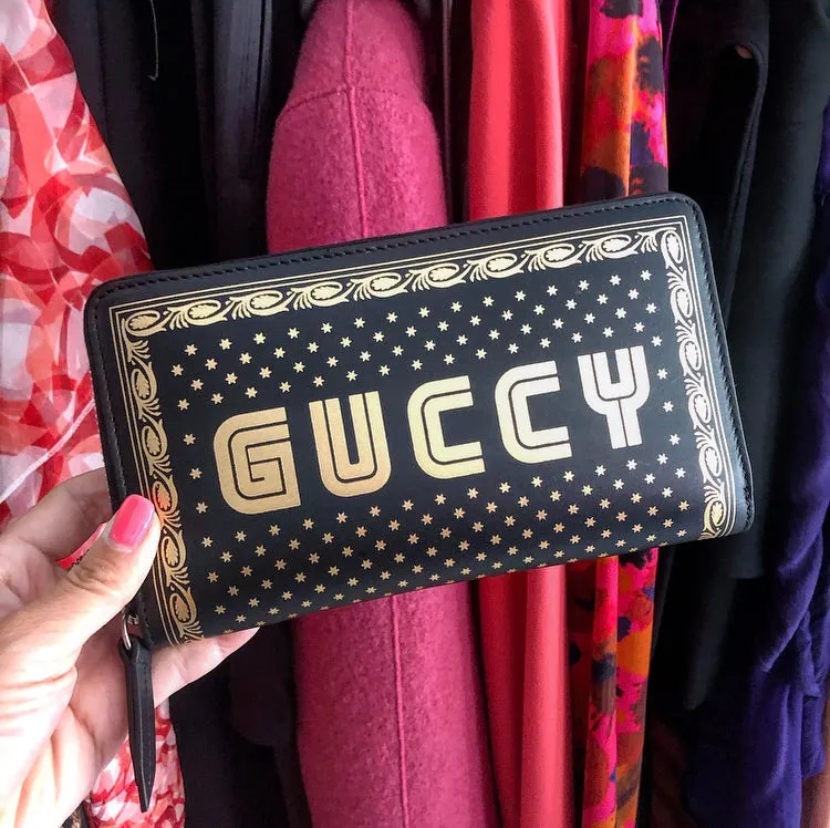 Gucci Spring 2018 Guccy Moon and Stars Zip Around Wallet