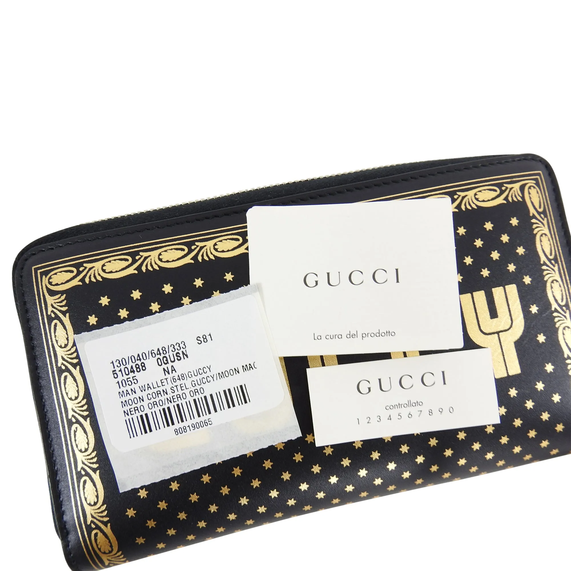 Gucci Spring 2018 Guccy Moon and Stars Zip Around Wallet