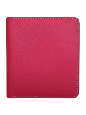 Indian Pink/Turquoise-Two Tone Mini Bifold Rfid Leather Wallet