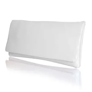Ivory satin bridal wedding clutch handbag HAPPILY EVER AFTER