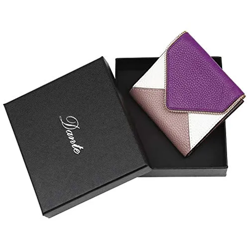 Lavemi RFID Blocking Small Compact Leather Wallets Credit Card Holder Case for Women(Envelope Purple)