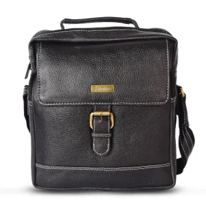 Leather Messenger Bag 36812 (BLACK)