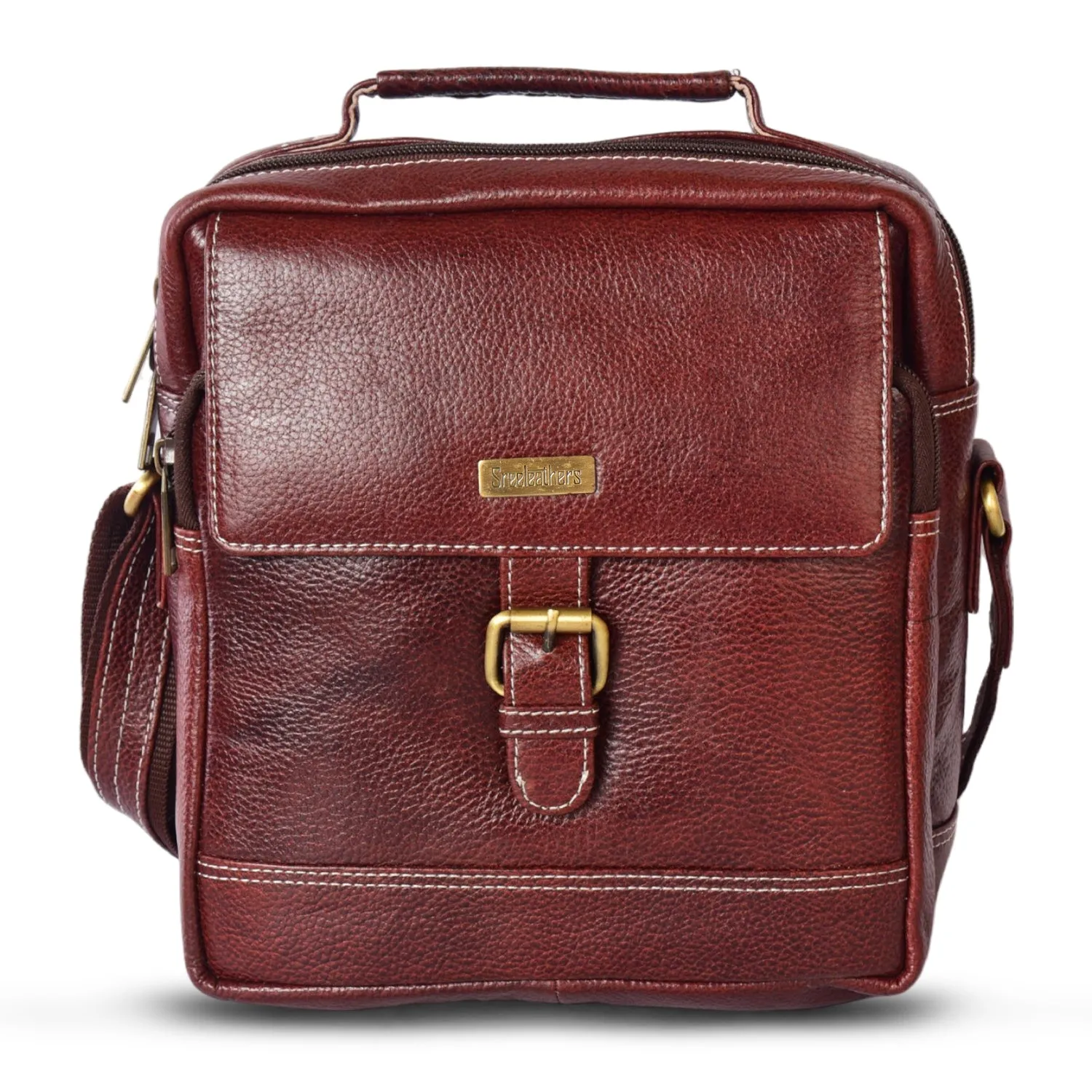 Leather Messenger Bag 36812 (Brown)