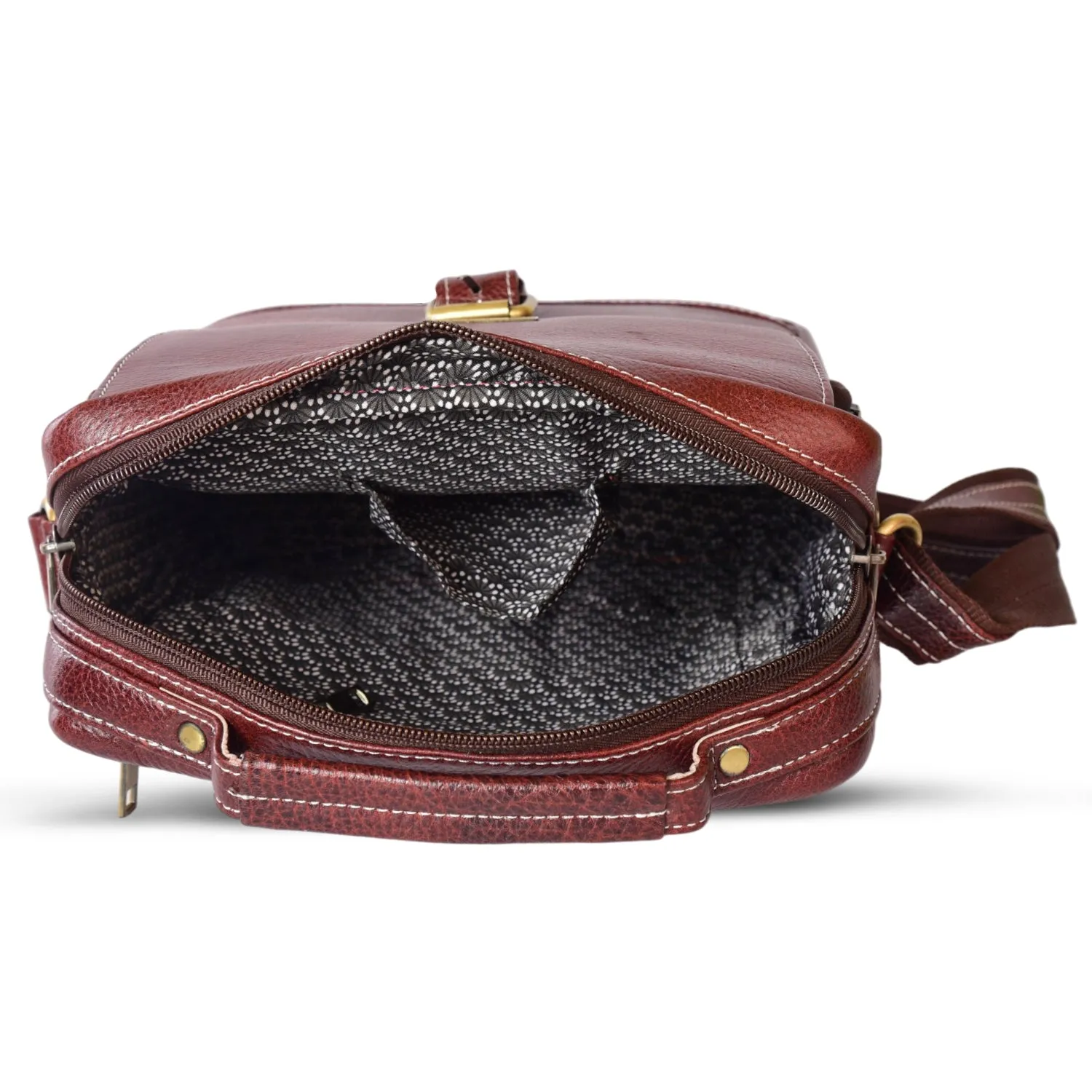 Leather Messenger Bag 36812 (Brown)