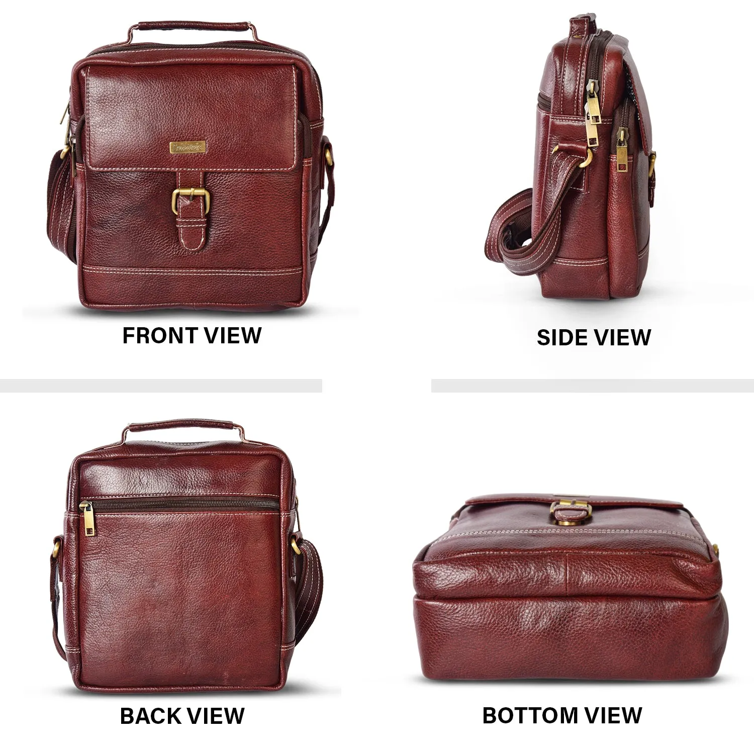 Leather Messenger Bag 36812 (Brown)