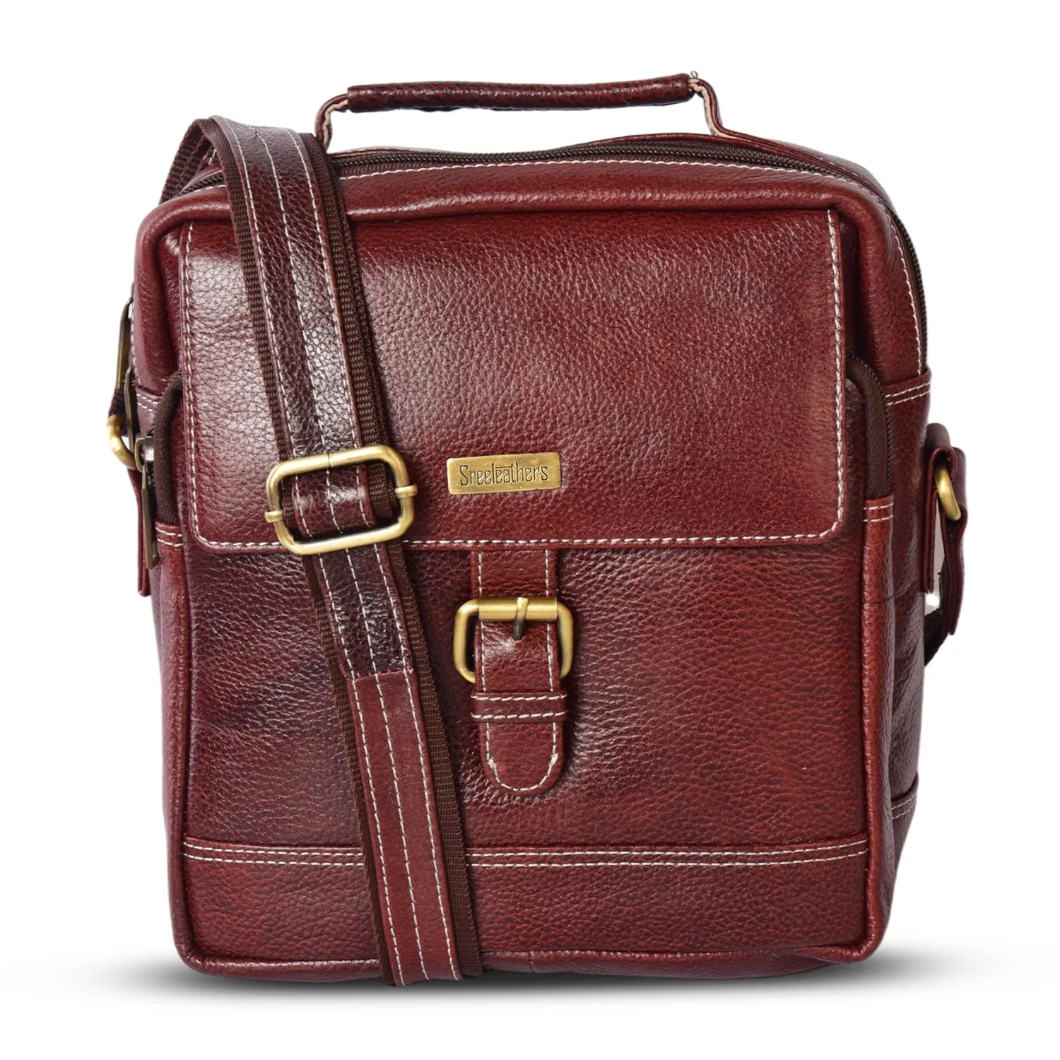 Leather Messenger Bag 36812 (Brown)