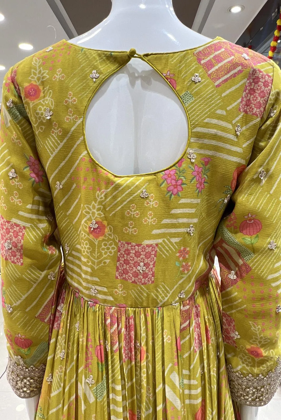 Liril Green Gota Patti work Alia Cut Floor Length Anarkali Suit