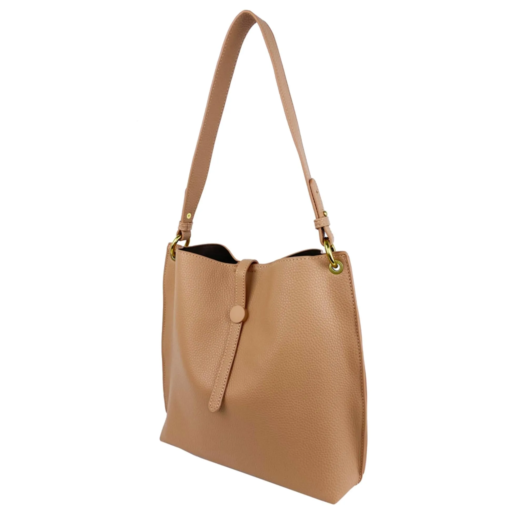 Mel&Co Pebbled Sling Bag In Shoulder Bag -Almond