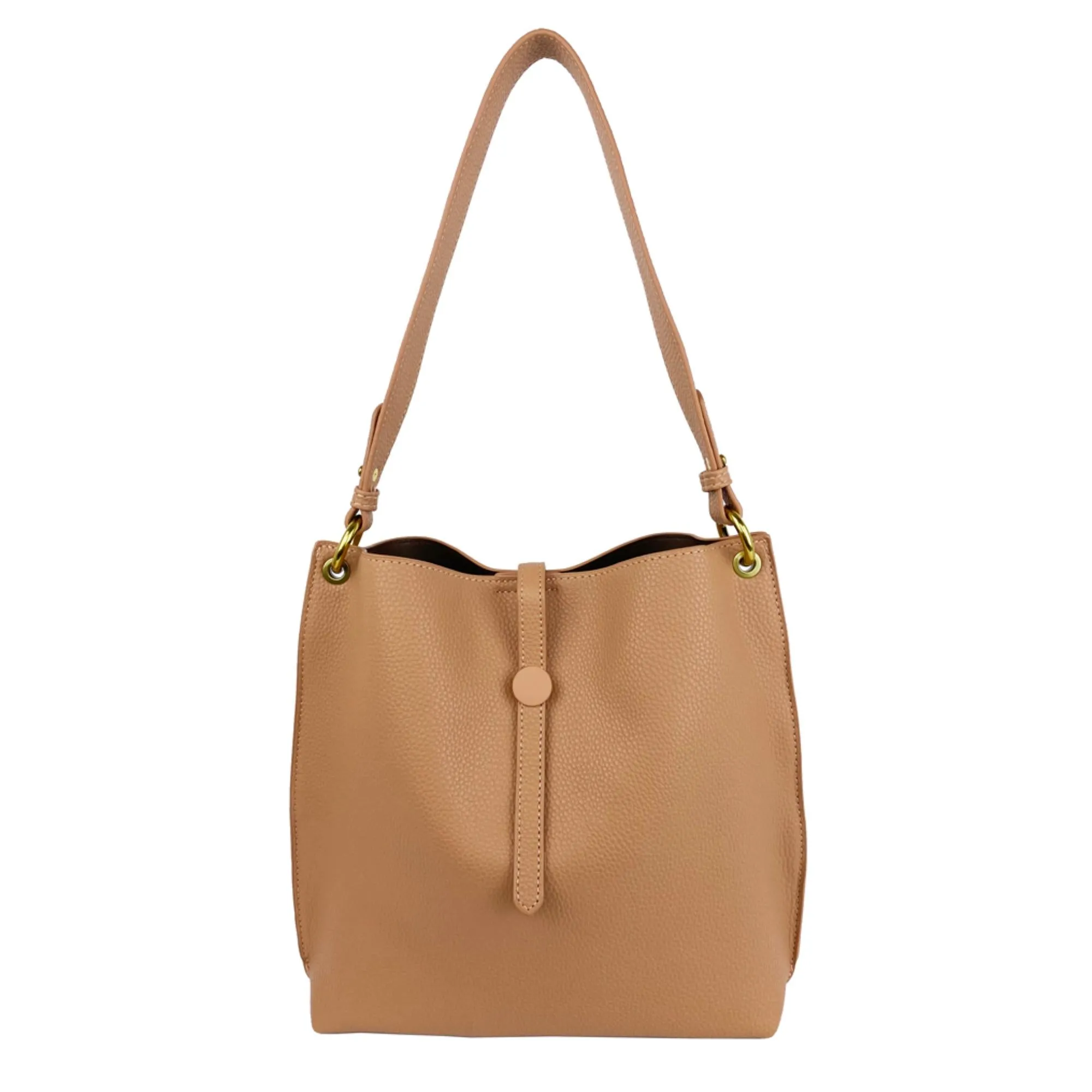 Mel&Co Pebbled Sling Bag In Shoulder Bag -Almond