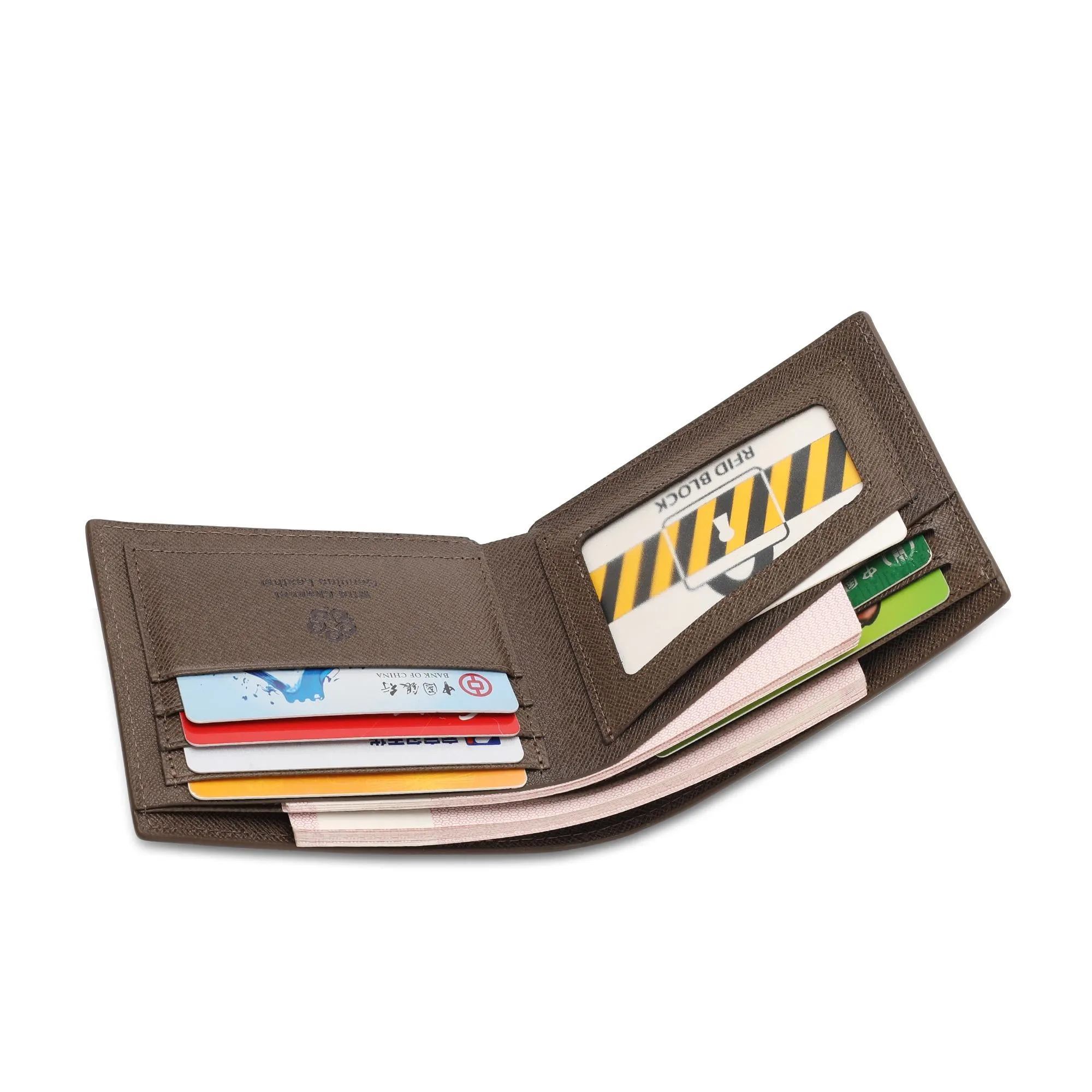 Men's Genuine Leather RFID Blocking Bi Fold Wallet - NW 001