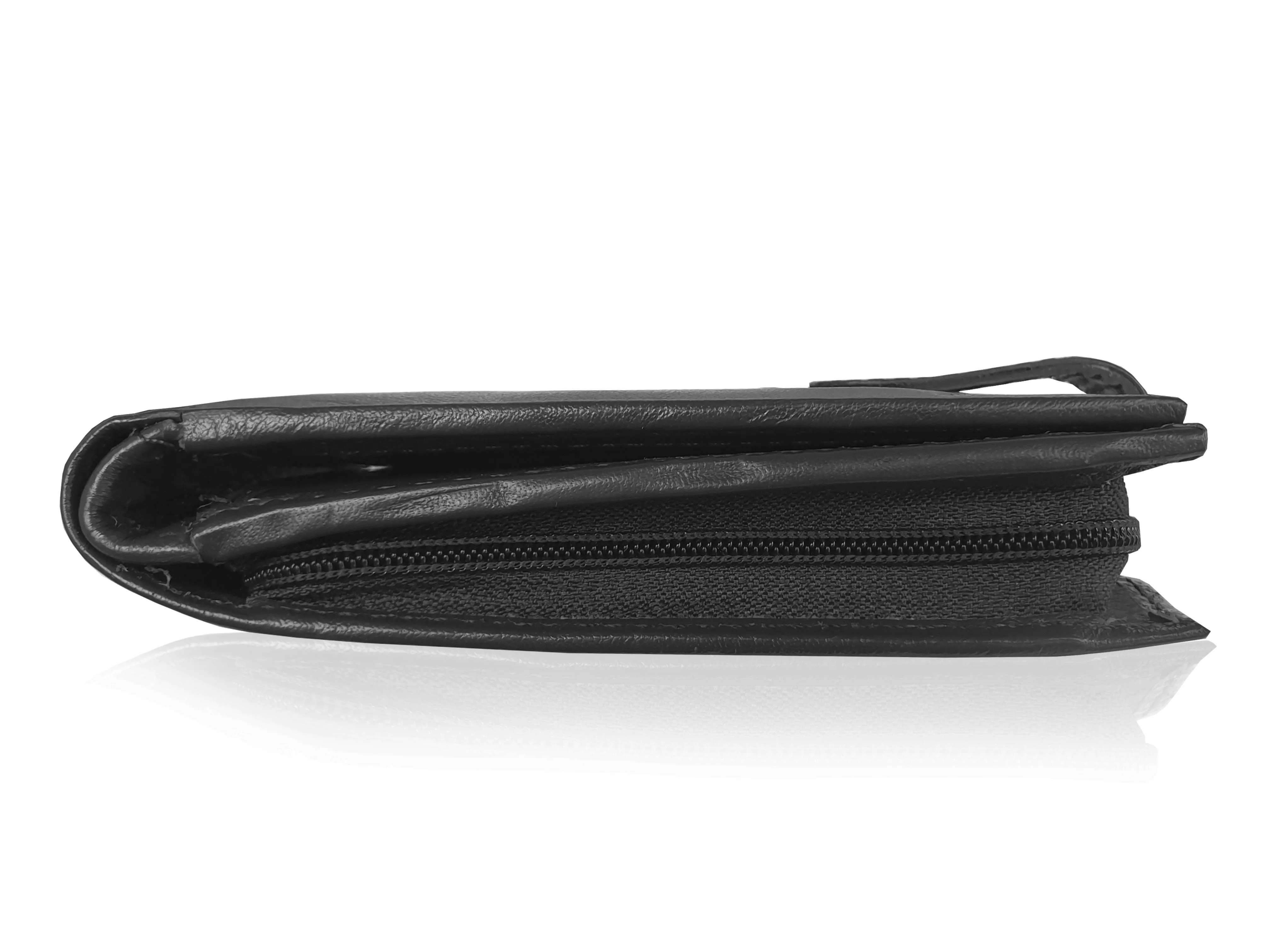 Men's Real Leather Wallet, Buttoned Closure, Zipped Coin Section RL180