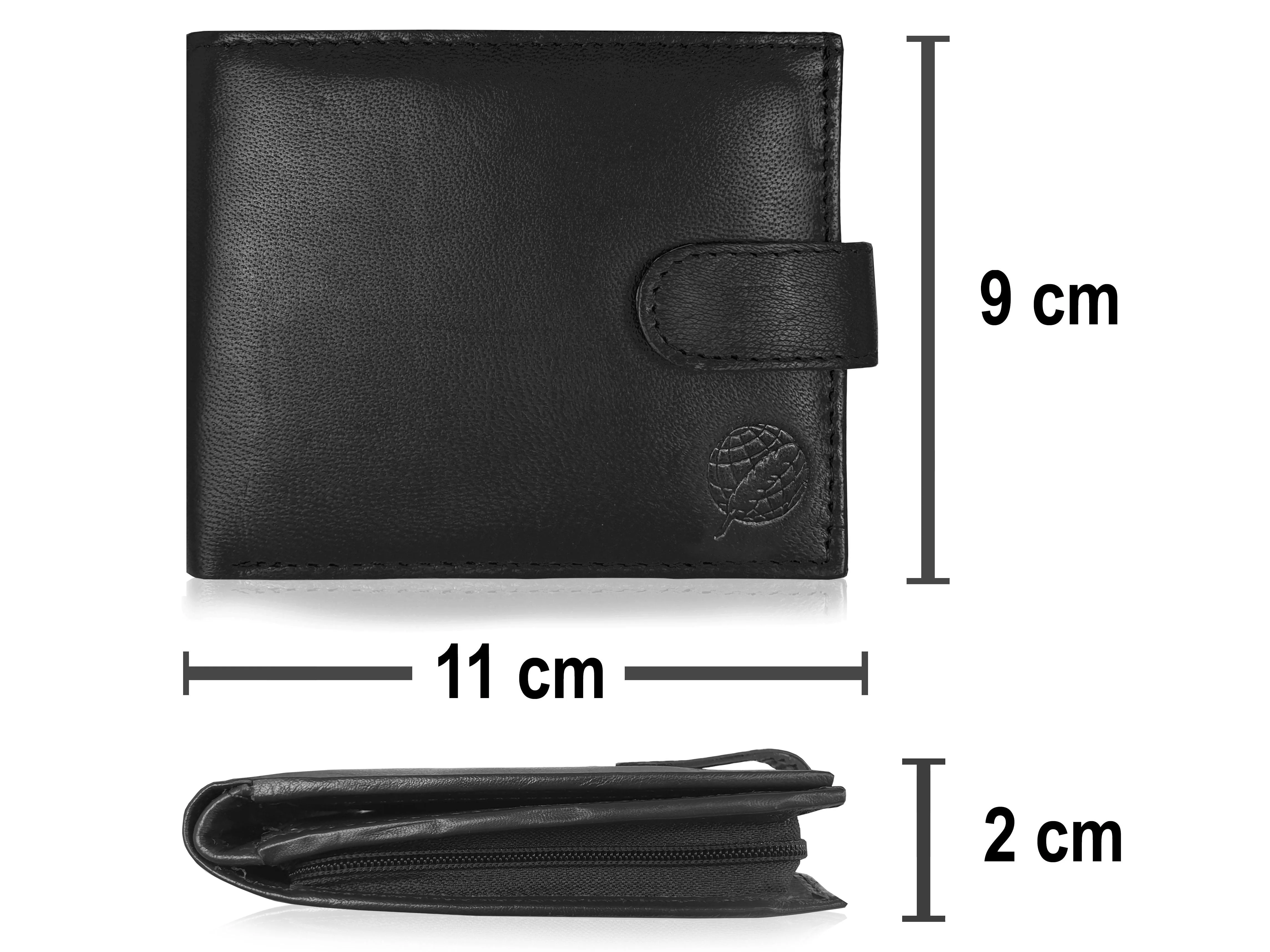 Men's Real Leather Wallet, Buttoned Closure, Zipped Coin Section RL180